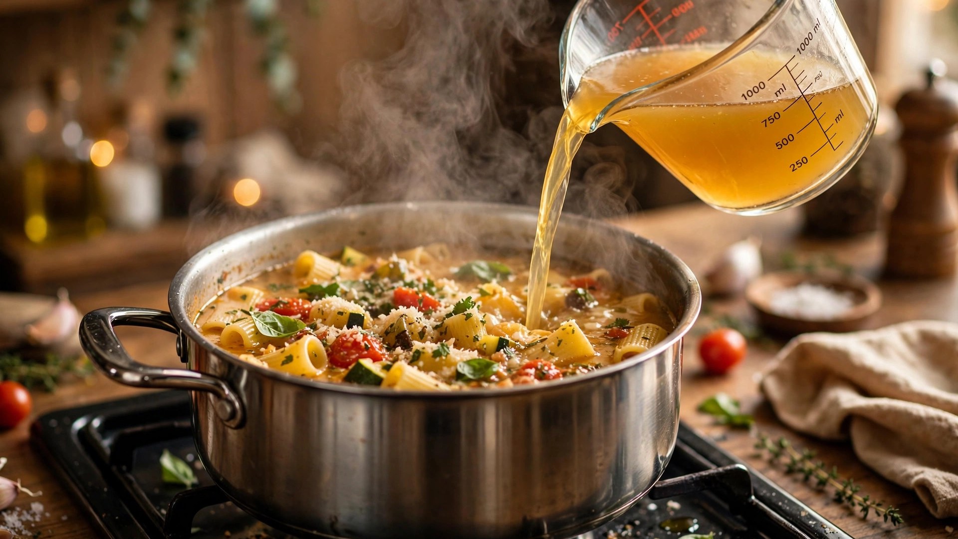 One-pot pasta liquid ratio