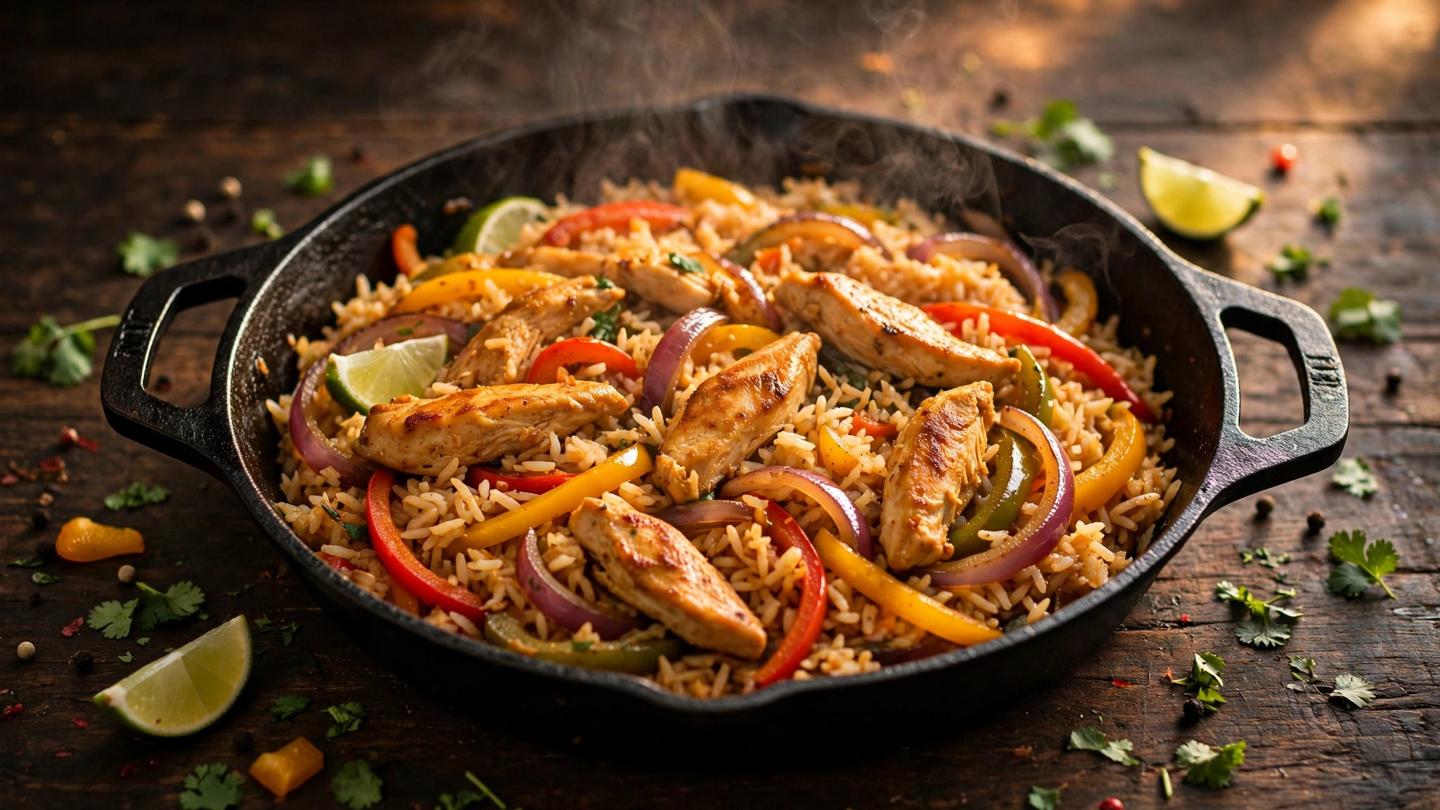 Chicken fajita rice skillet